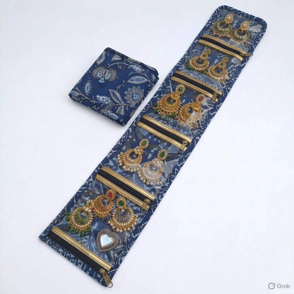 Jewel Pouch - Blue floral